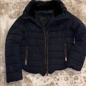 ZARA Basic Navy Puffer